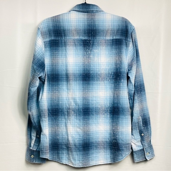 NWOT Aeropostale Sz Medium Blue & White Plaid Button Down Long Sleeve Shirt - Picture 3 of 6